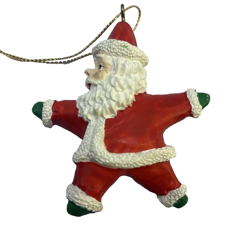 4  Vtg Santa‎ Ornaments Coca Cola Christmas Santa Hallmark 1990s Star Posable